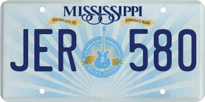 MS license plate JER580