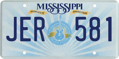 MS license plate JER581
