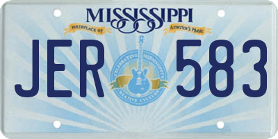 MS license plate JER583