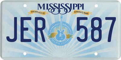 MS license plate JER587