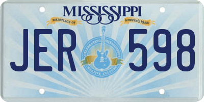 MS license plate JER598