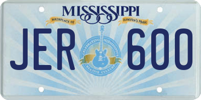 MS license plate JER600