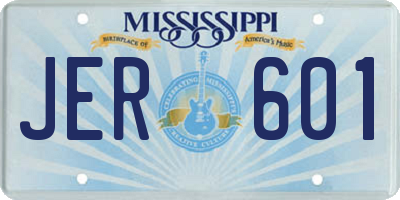MS license plate JER601