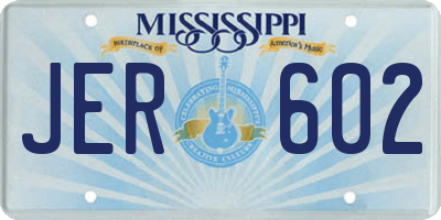 MS license plate JER602