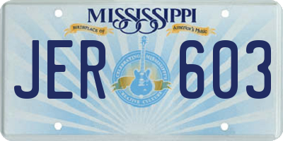 MS license plate JER603