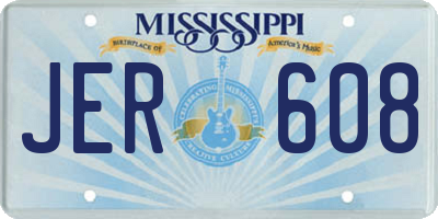 MS license plate JER608