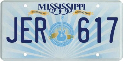 MS license plate JER617