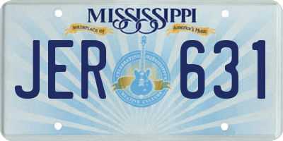 MS license plate JER631