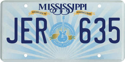 MS license plate JER635