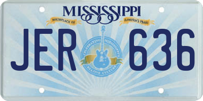 MS license plate JER636