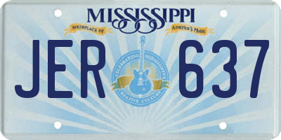 MS license plate JER637