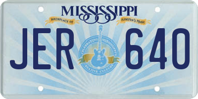 MS license plate JER640