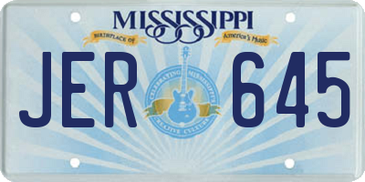 MS license plate JER645