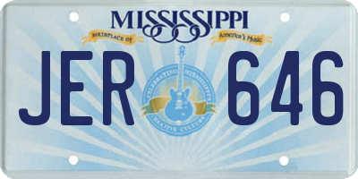 MS license plate JER646