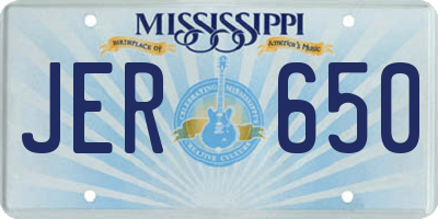 MS license plate JER650