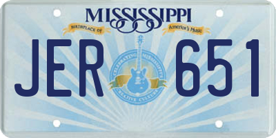 MS license plate JER651