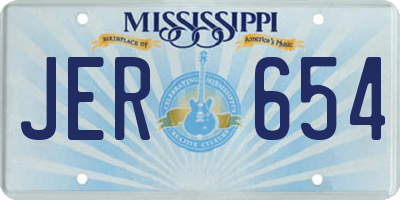 MS license plate JER654