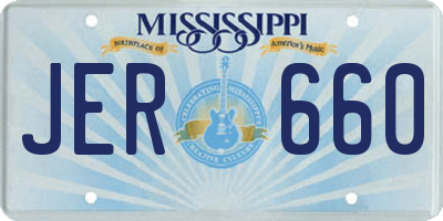 MS license plate JER660