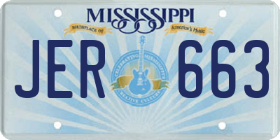 MS license plate JER663