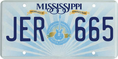 MS license plate JER665