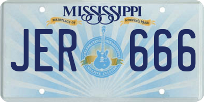 MS license plate JER666