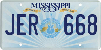 MS license plate JER668