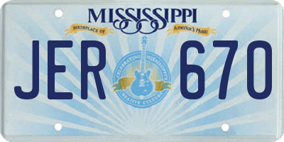 MS license plate JER670