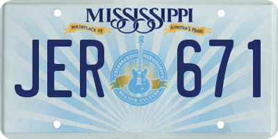 MS license plate JER671