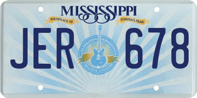 MS license plate JER678