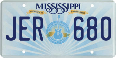 MS license plate JER680