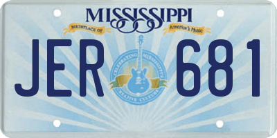 MS license plate JER681