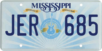 MS license plate JER685
