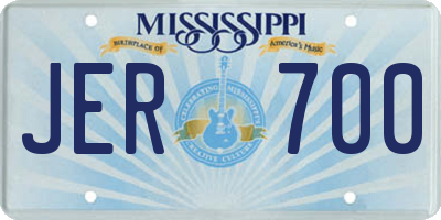 MS license plate JER700