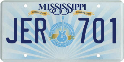MS license plate JER701