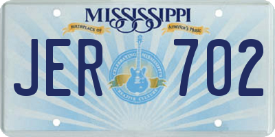 MS license plate JER702