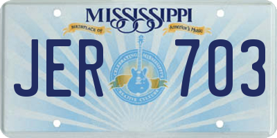 MS license plate JER703