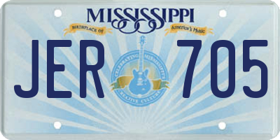 MS license plate JER705