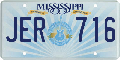 MS license plate JER716
