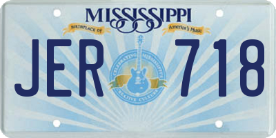 MS license plate JER718