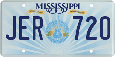 MS license plate JER720