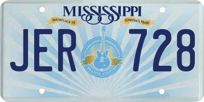 MS license plate JER728