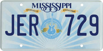 MS license plate JER729