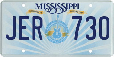 MS license plate JER730