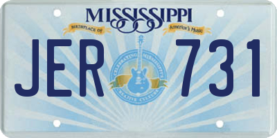 MS license plate JER731
