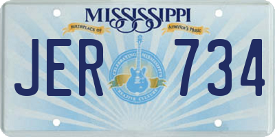 MS license plate JER734