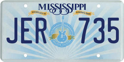 MS license plate JER735