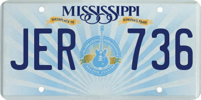 MS license plate JER736