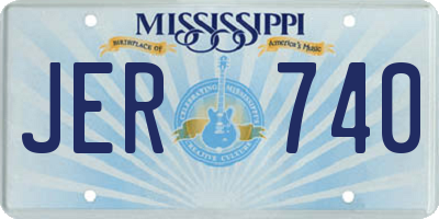 MS license plate JER740
