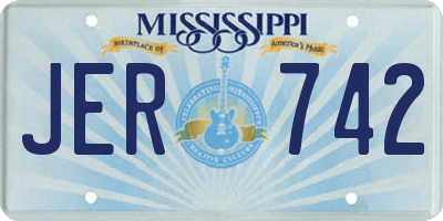 MS license plate JER742