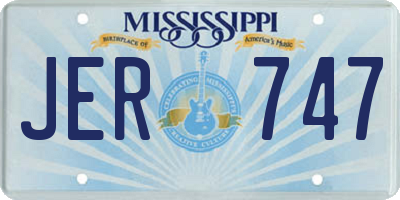 MS license plate JER747